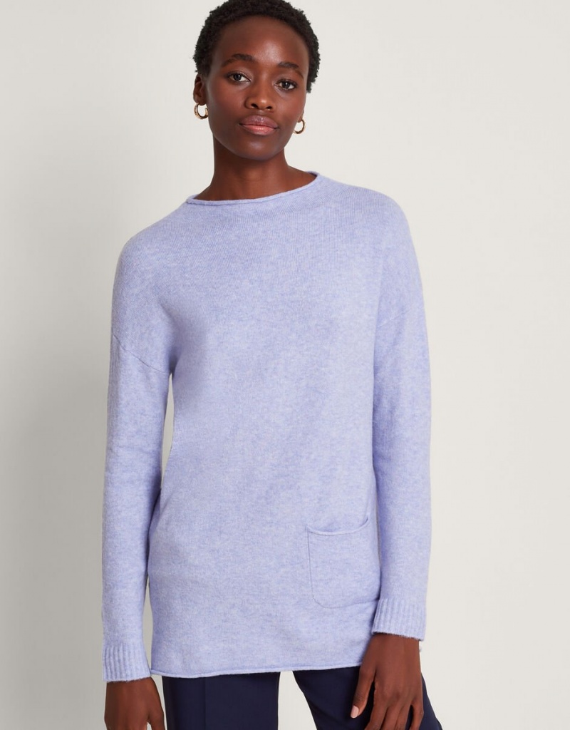 Purple Women's Monsoon Pia Pocket Sweaters | CBV-8935