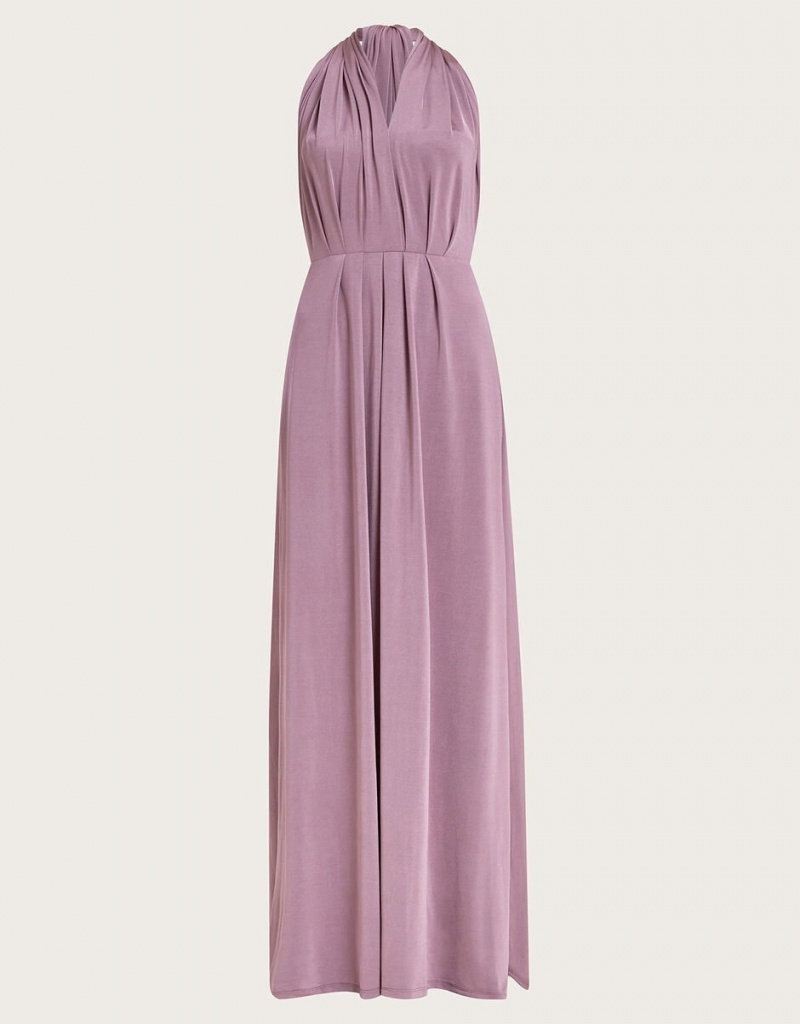 Purple Women's Monsoon Thea Twist Me Tie Me Maxi Dress | TOZ-3935