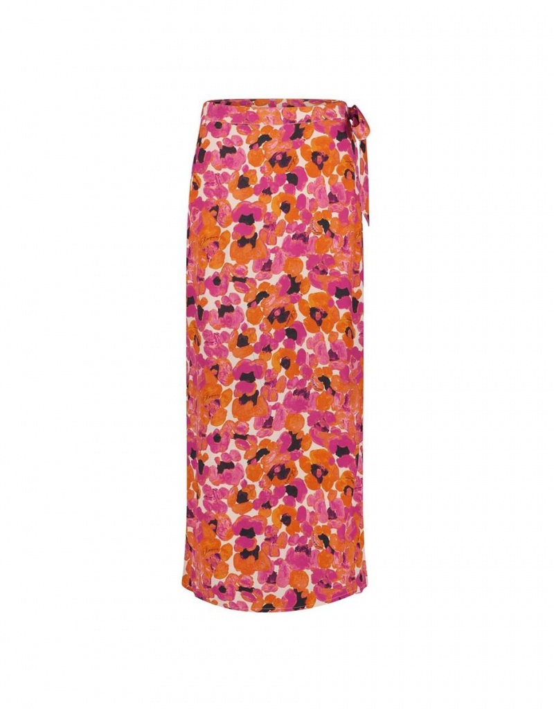 Red Women's Monsoon Fabienne Chapot Floral Print Skirts | JUA-5622