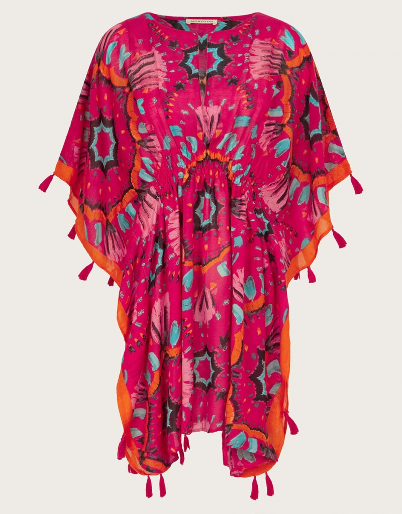 Red Women's Monsoon Kaleidoscope Cover-Up Swimwear | JNL-6919