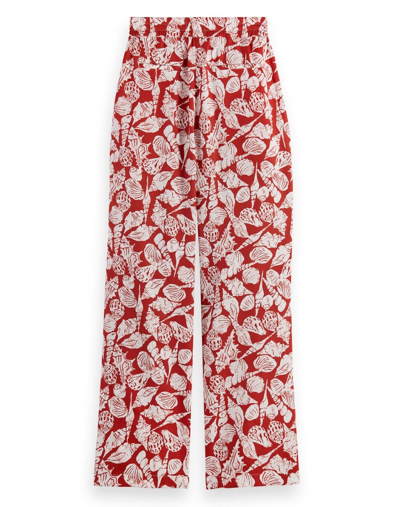 Red Women's Monsoon Scotch and Soda 32" Wide Leg Pants | TLH-0286