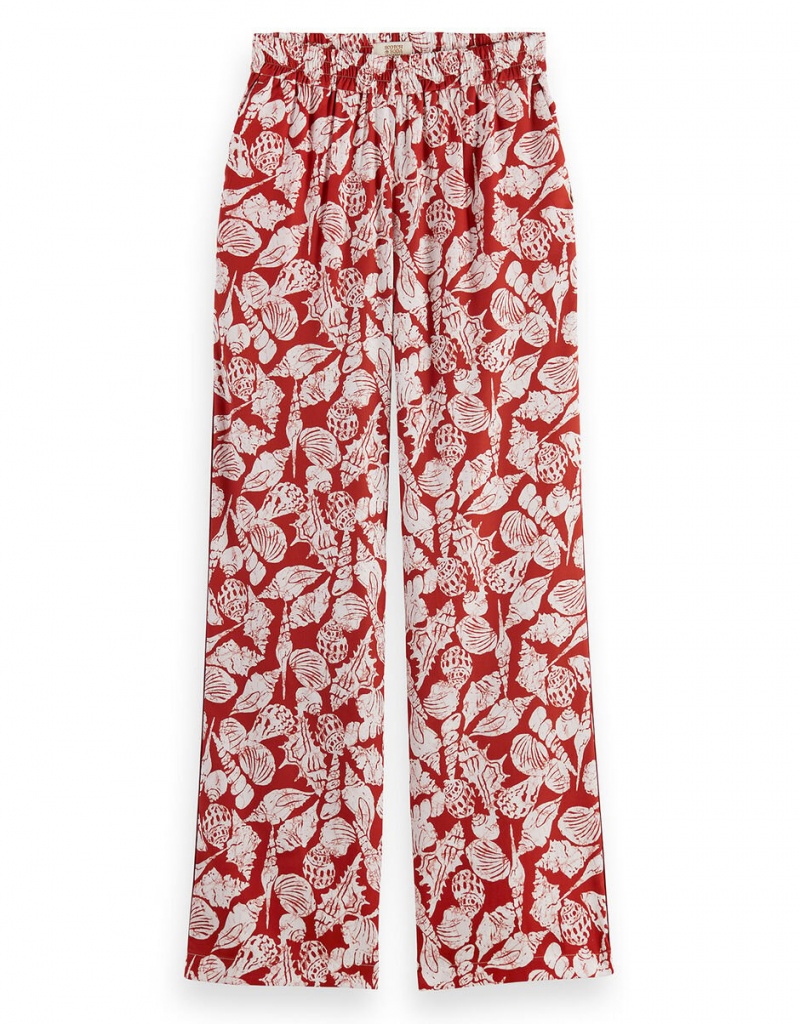 Red Women's Monsoon Scotch and Soda 32" Wide Leg Pants | TLH-0286