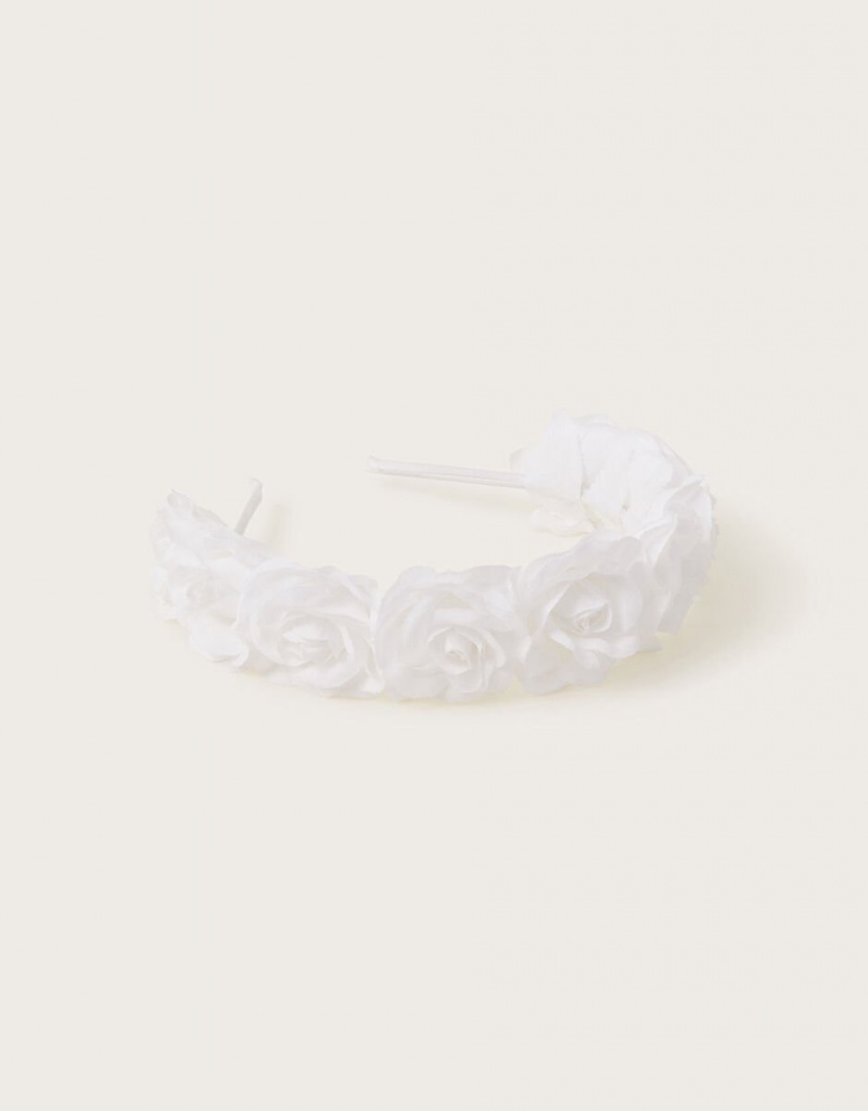 White Kids\' Monsoon 3D Flower Headband | XKG-9889