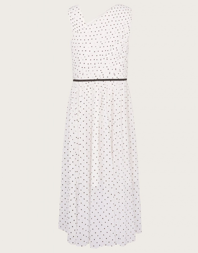 White Kids' Monsoon Abigail Polka Dot Prom Dress | XKA-4712