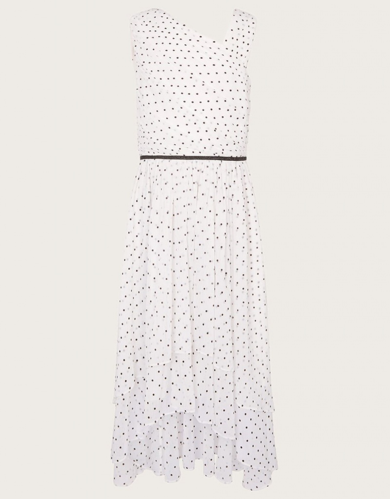 White Kids\' Monsoon Abigail Polka Dot Prom Dress | XKA-4712