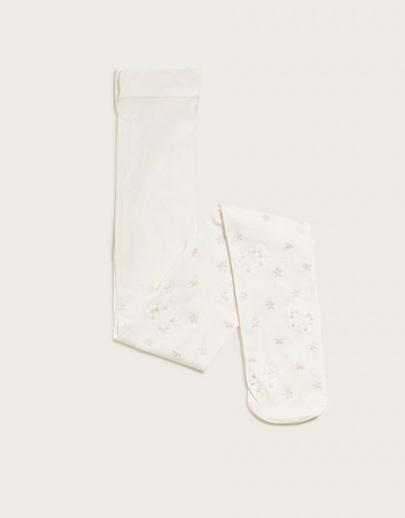 White Kids' Monsoon Butterfly Print Tights | WCM-8429