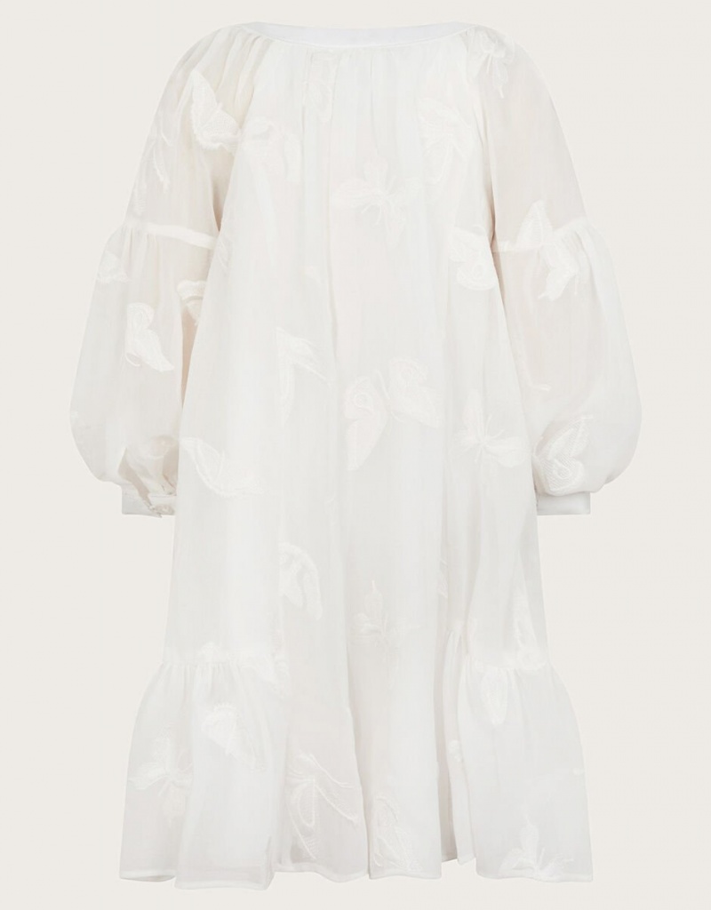 White Kids' Monsoon Butterfly Tunic Dress | DIB-9110