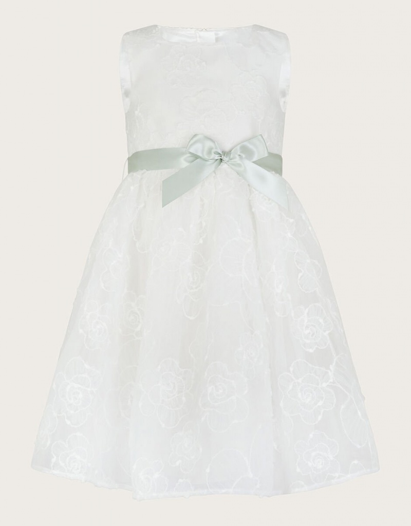 White Kids\' Monsoon Camelia Lace Organza Rose Dress | ZVN-7559