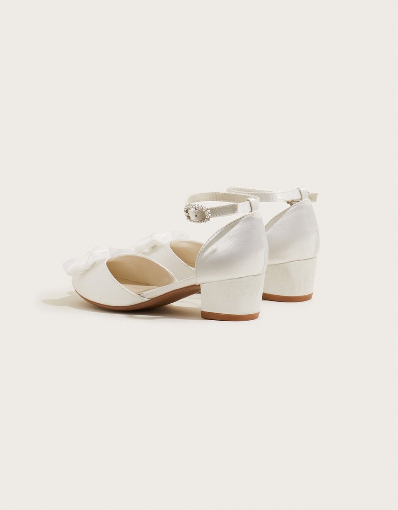 White Kids' Monsoon Communion Bow Two-Part Heels | TLY-5333