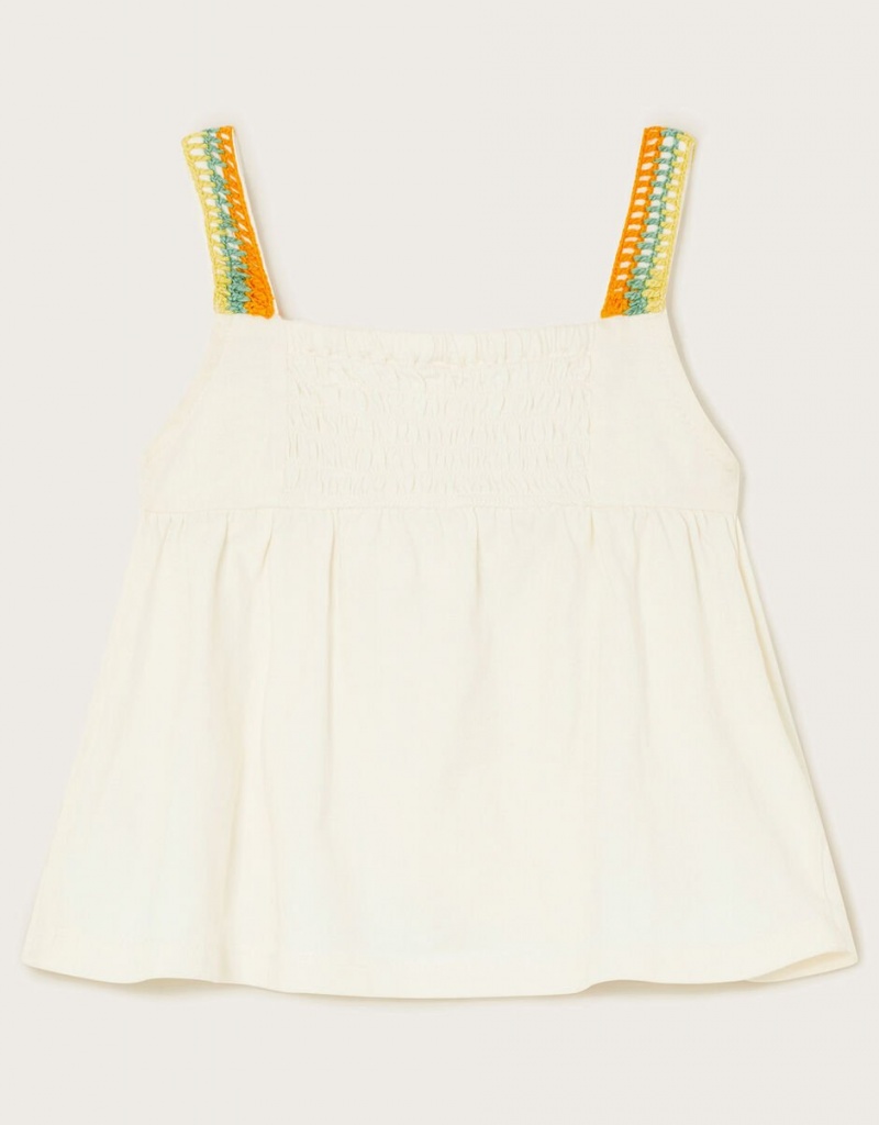 White Kids' Monsoon Crochet Sun Tops | ZGS-1063