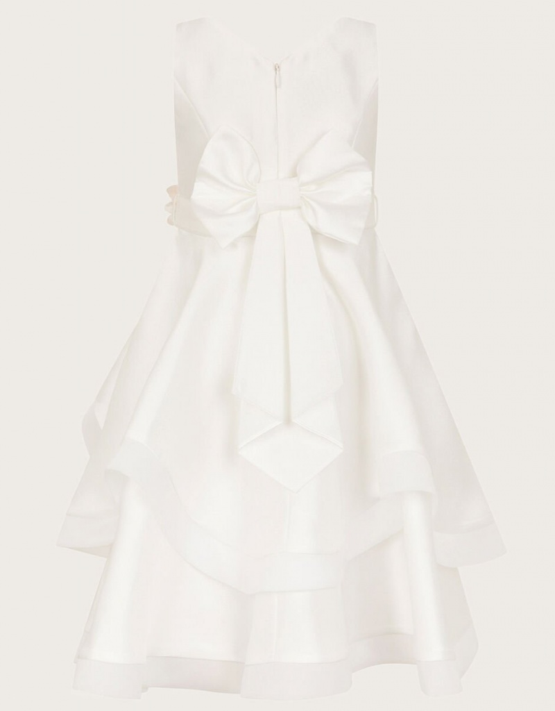 White Kids' Monsoon Eleanor Duchess Twill Dress | VIN-8554