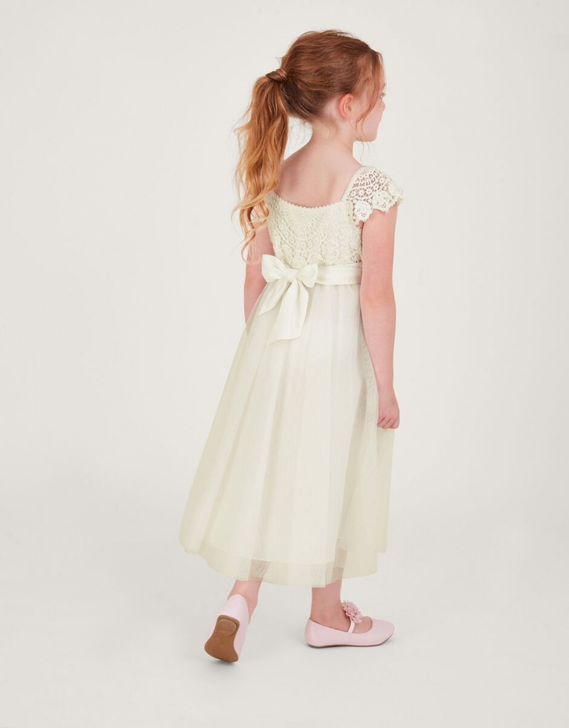 White Kids' Monsoon Estella Dress | DGA-7040