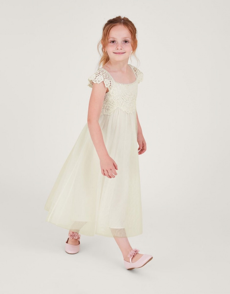 White Kids\' Monsoon Estella Dress | DGA-7040