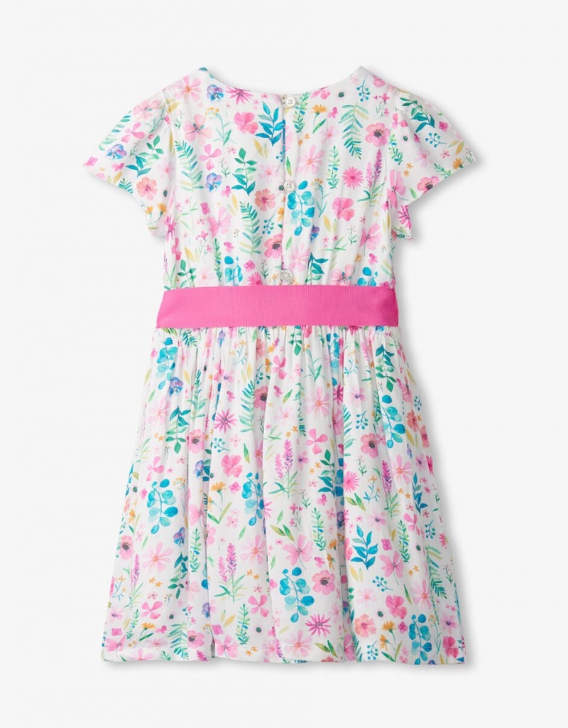 White Kids' Monsoon Hatley Flower Garden Dress | GBK-3708