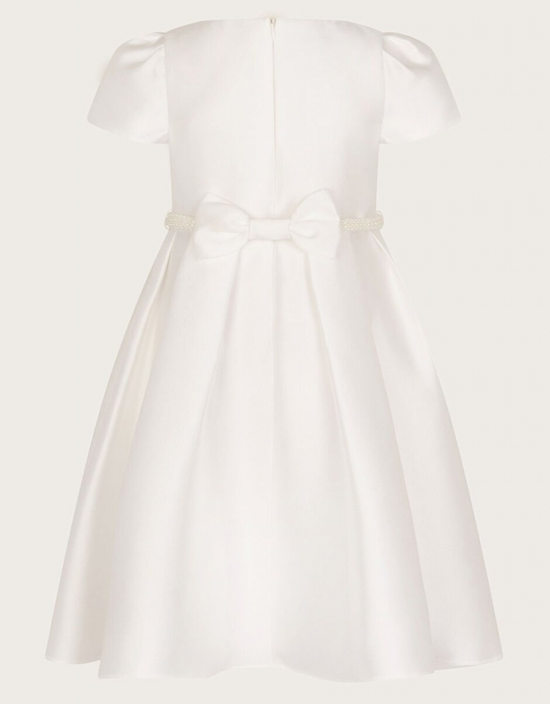 White Kids' Monsoon Henrietta Pearl Belt Dress | VKQ-9939