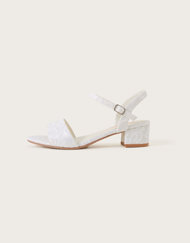 White Kids' Monsoon Lacey Sandals | LRE-5677