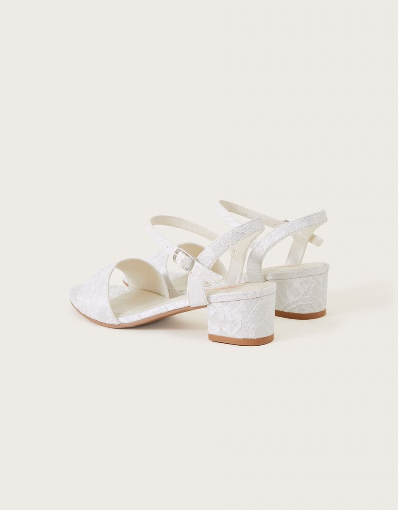 White Kids' Monsoon Lacey Sandals | LRE-5677