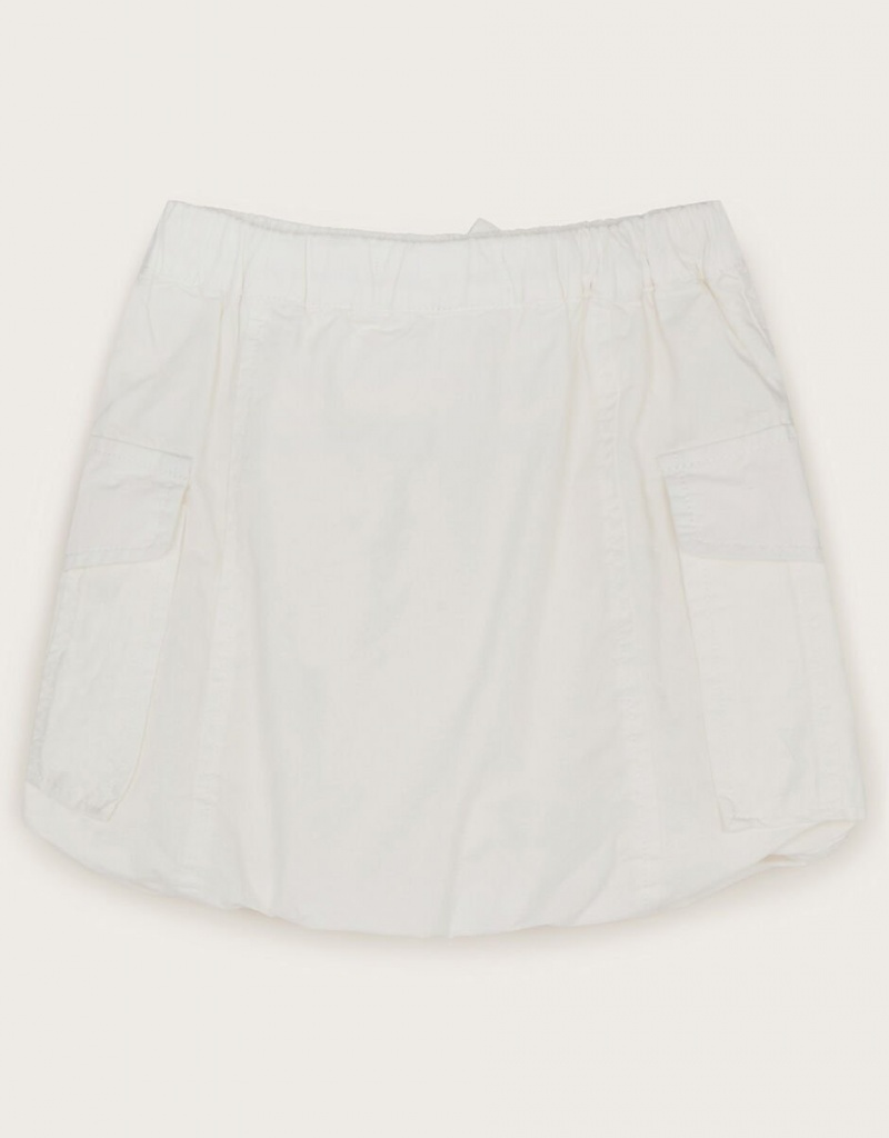 White Kids' Monsoon Parachute Cargo Skirts | MIG-4871