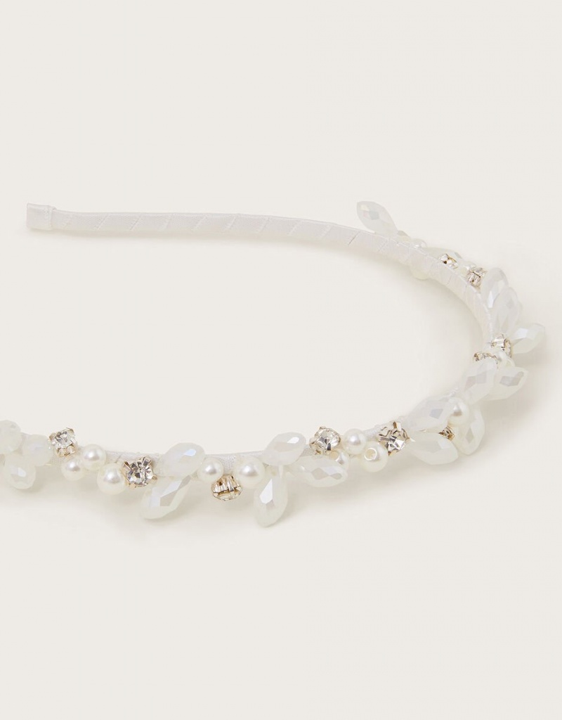 White Kids' Monsoon Prom Jewel Headband | UBU-5379