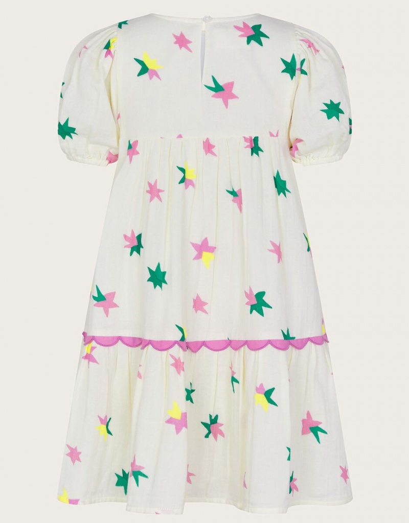 White Kids' Monsoon Star Print Dress | IHJ-7321