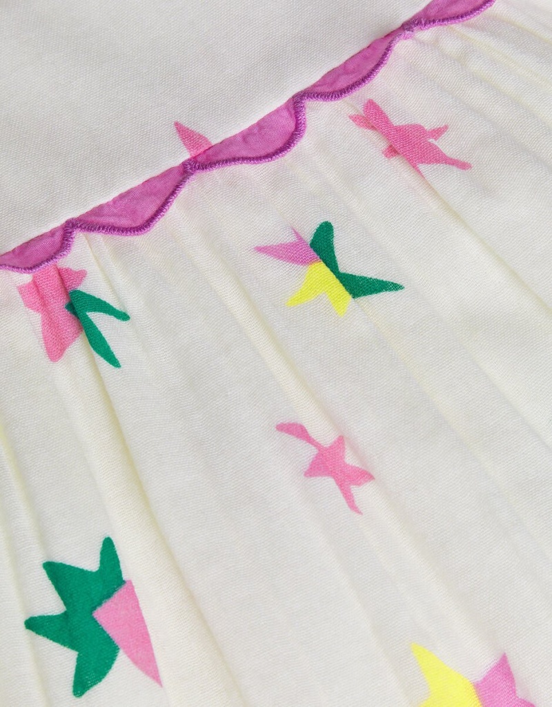 White Kids' Monsoon Star Print Dress | IHJ-7321