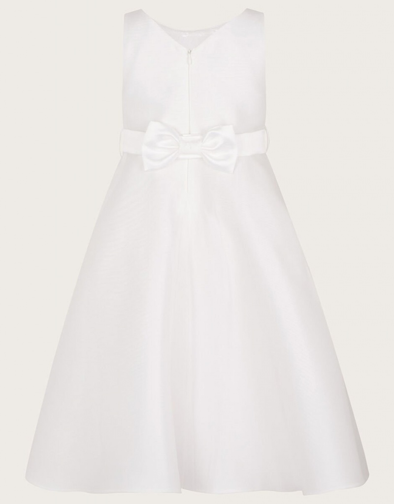 White Kids' Monsoon Tuberose High Low Bridesmaid Dress | ATD-8101