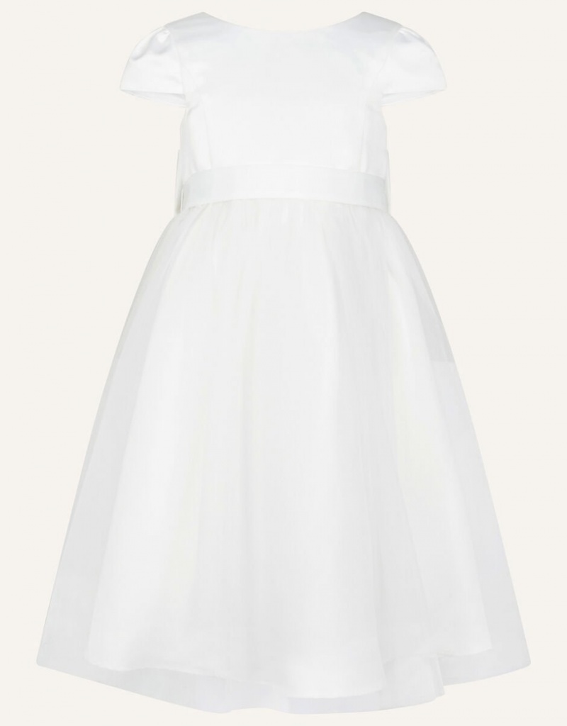 White Kids' Monsoon Tulle Bridesmaid Dress | XIM-7423