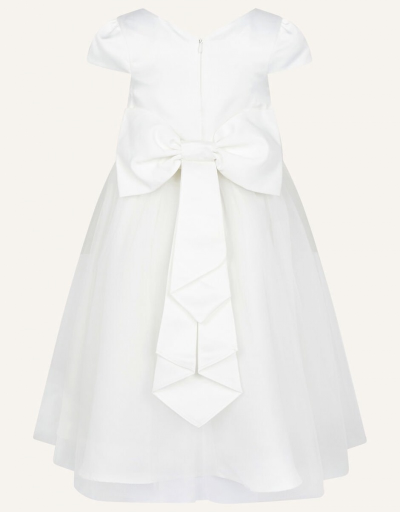 White Kids' Monsoon Tulle Bridesmaid Dress | XIM-7423