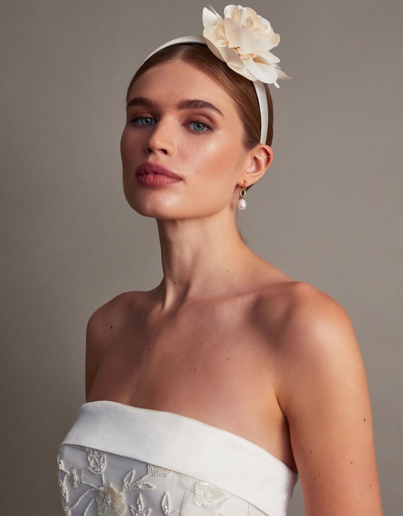 White Women\'s Monsoon Corsage Headband | GVL-1623