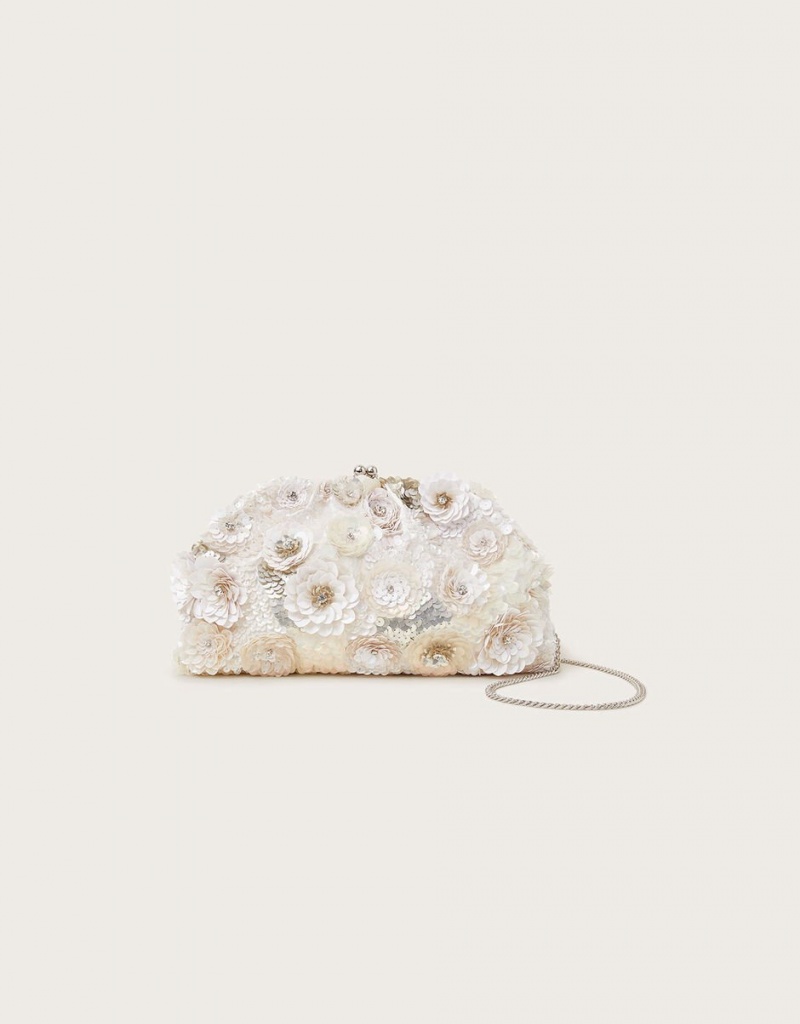 White Women's Monsoon Hand-Embellished Bridal Bags | JWB-2174