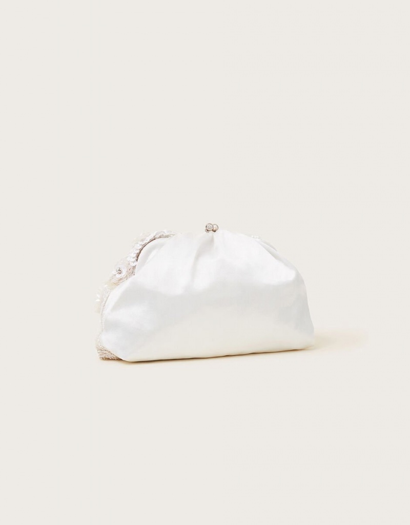 White Women's Monsoon Hand-Embellished Bridal Bags | JWB-2174