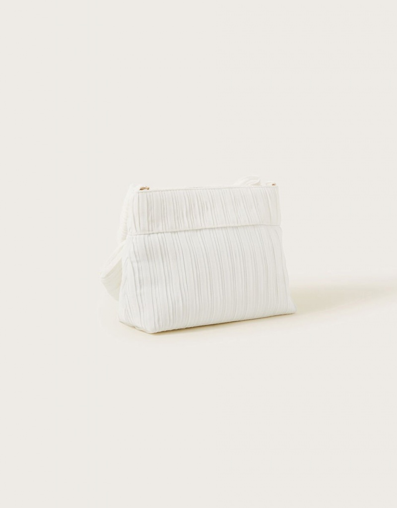 White Women's Monsoon Pleated Bow Bags | RXO-9530