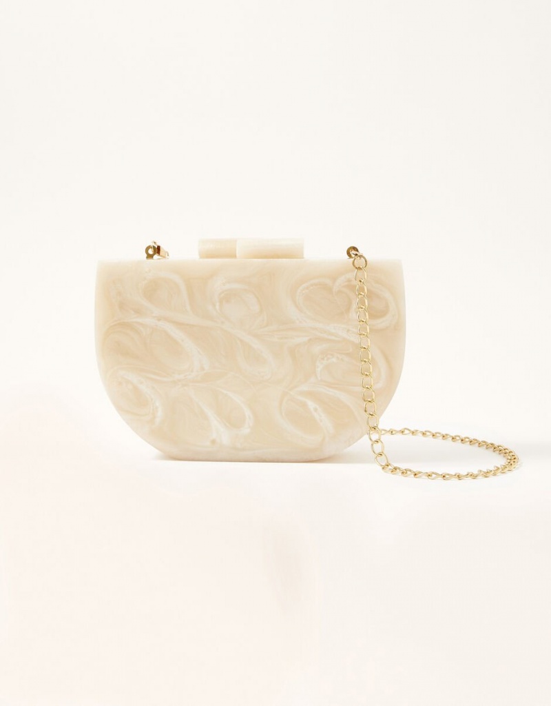 White Women's Monsoon Resin Bridal Clutch Bags | JFV-7600