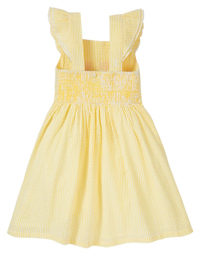 Yellow Kids' Monsoon Frugi Embroidered Dress | LJZ-3013