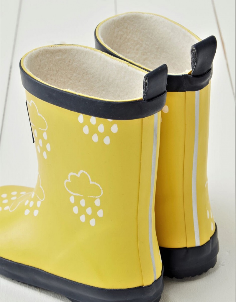 Yellow Kids' Monsoon Grass and Air Colour-Revealing Wellies Boots | CIX-8561