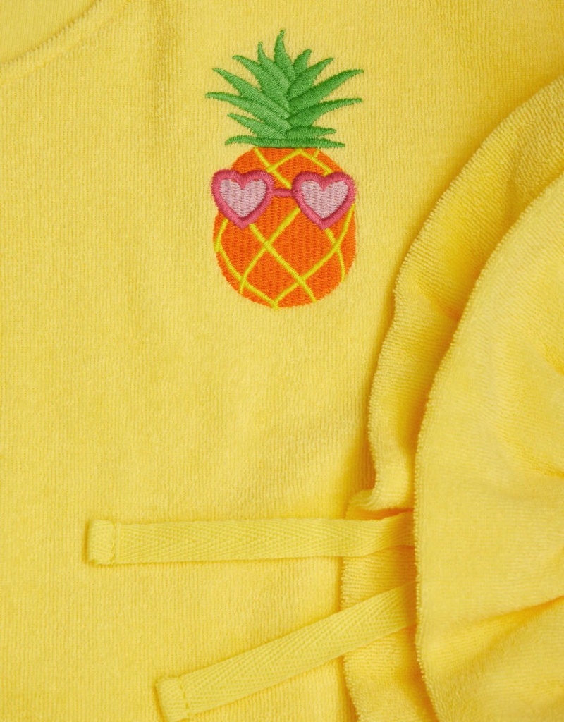 Yellow Kids' Monsoon Pineapple Towelling Cover-Up Swimwear | XEQ-5729