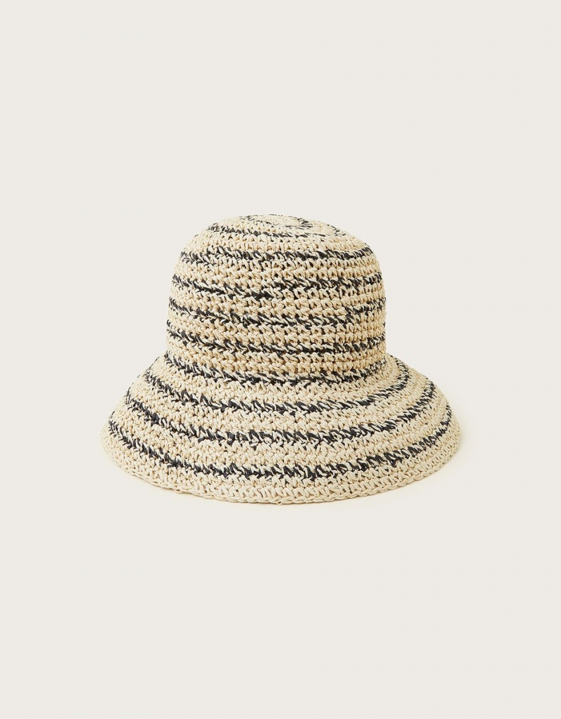 Yellow Women\'s Monsoon Crochet Bucket Hats | JET-8057