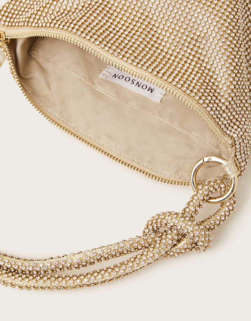 Yellow Women's Monsoon Diamante Chain Knot Handle Bags | RZF-6429